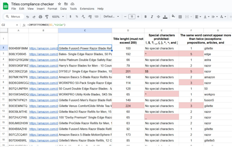 Titles compilance checker